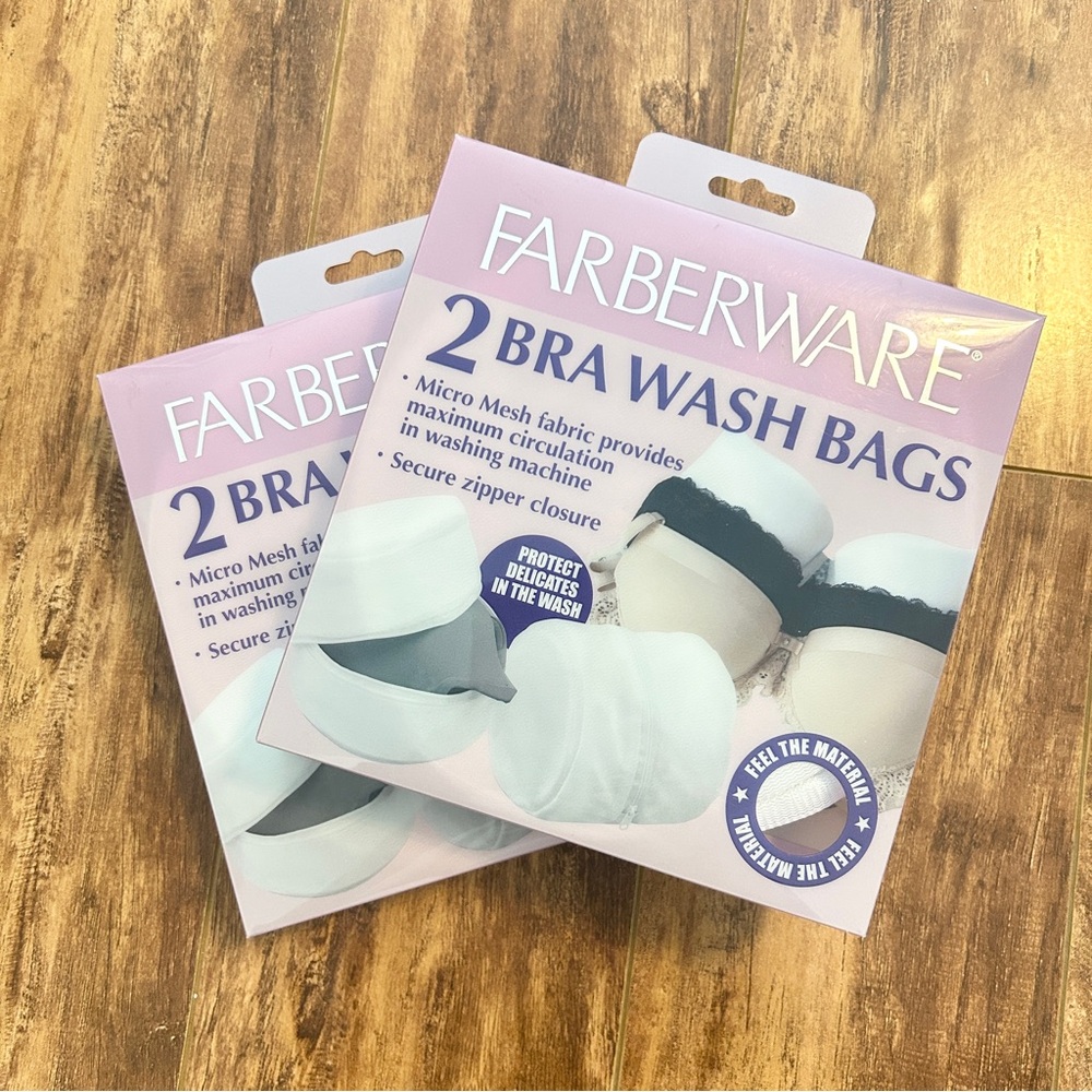 Farberware 2 packs of 2 laundry bags delicates bras wash bags mesh zippered